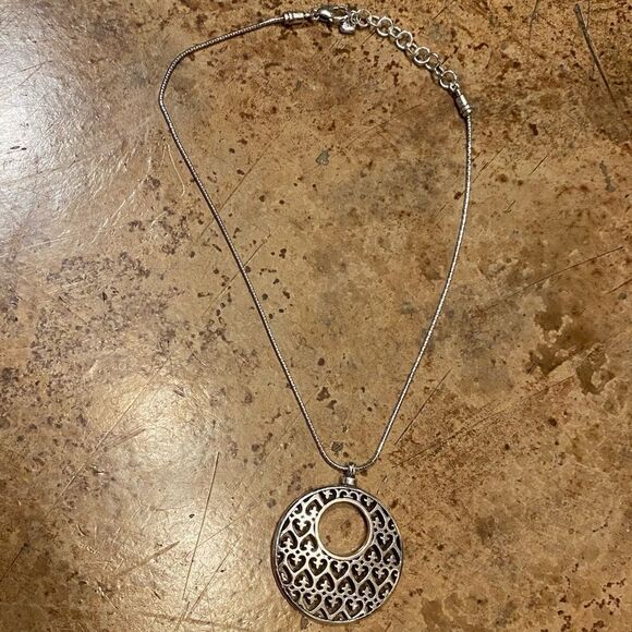 Brighton large round open circle lattice pendant collar necklace - Picture 4 of 6